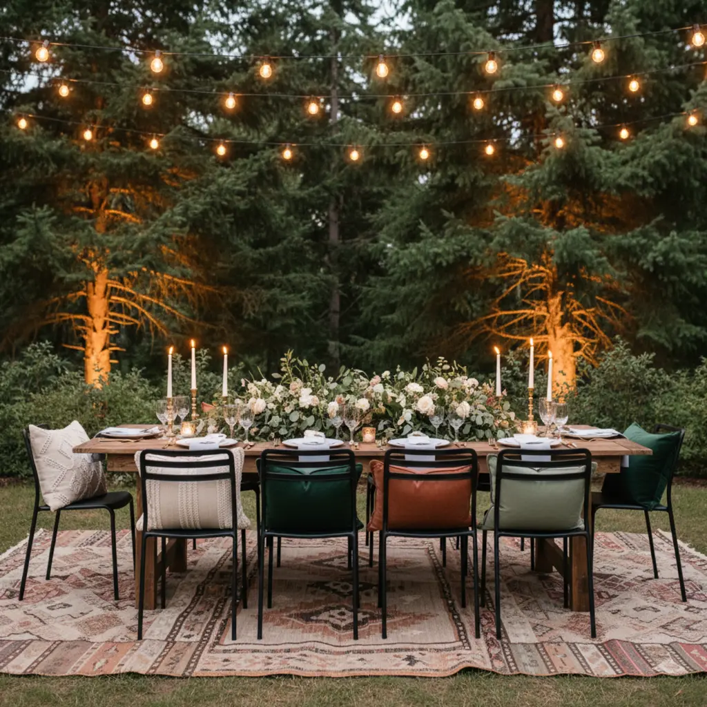 mixed style wedding decor